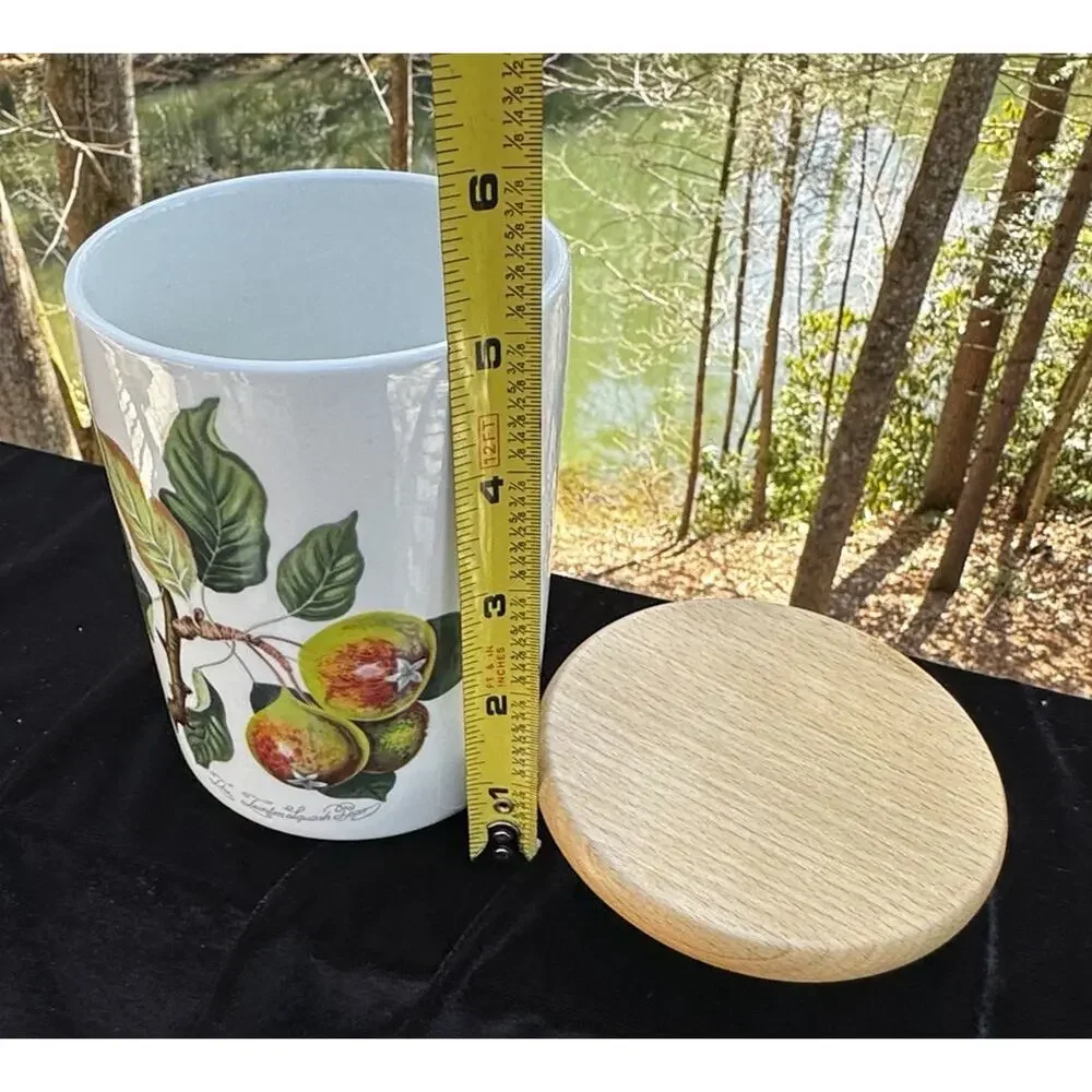 Portmerion The Tienton Squash Pear 5.5” Canister Wooden Lid EUC! -A26